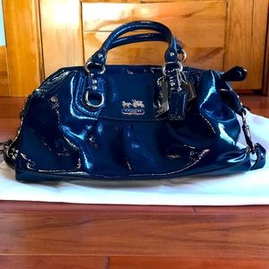 Blue leather Coach purse